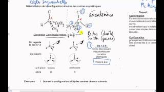 Vidéo 64 Chimie organique Stéréochimie  Configurations R et S [upl. by Jaenicke91]