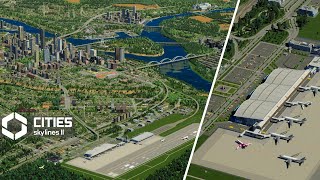 Building a Realistic City with Airport Trains Trams and Cargo in Cities Skylines 2 [upl. by Sumner665]