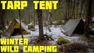 TARP TENT WINTER CAMPING [upl. by Ogeid]