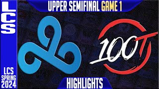 C9 vs 100 Highlights Game 1  LCS Spring 2024 Playoffs Upper Semifinal  Cloud9 vs 100 Thieves G1 [upl. by Fauman]