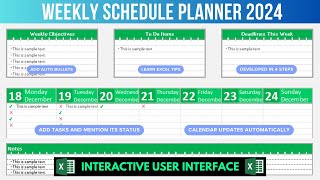 Create your schedule or planner in Excel easily  Automatic Application  Create Calendar [upl. by Samul]