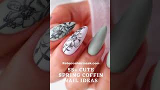 55 Cute Spring Coffin Nail Ideas cute short nails acrylic ideas [upl. by Aneleasor]