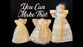 How to Make Heirloom Lace Angel Christmas Ornaments [upl. by Ailelc659]