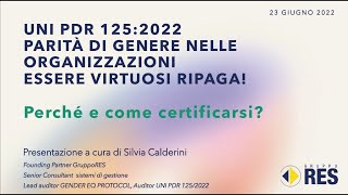 Certificazione della parità di genere  webinar [upl. by Avram]