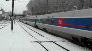 Arrivée dun TGV en gare de Mouchard [upl. by Abbye]