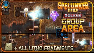 Spelunker HD Deluxe PS4 Area 1 Group Walkthrough  All Litho Fragments Collected [upl. by Nomahs957]