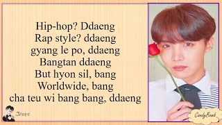 BTS DDAENG EASY LYRICS [upl. by Perrins602]