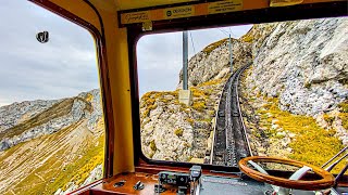 Breathtaking train ride in the Swiss Alps 🇨🇭 Pilatus 4K [upl. by Ripp]