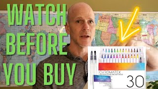 Chromatek Watercolor Brush Pen Review 1010 for Beginners Long Lasting Brilliant Colors [upl. by Gnilrits]