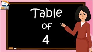 Table of 4 Rhythmic Table of Four Learn Multiplication Table of 4 x 1  4  kidstartv [upl. by Lairbag]