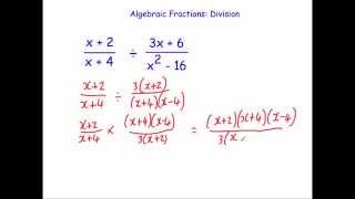 Dividing Algebraic Fractions [upl. by Faxun]