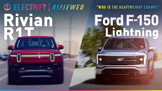 Rivian R1T vs Ford F150 Lightning Review The Best Electric Pickup Trucks Compared [upl. by Ahsimal]