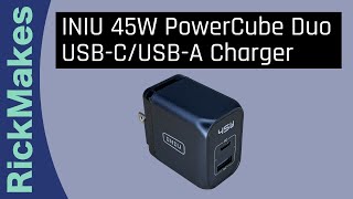 INIU 45W PowerCube Duo USBCUSBA Charger [upl. by Ecinahs475]