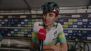 Jai Hindley  Interview at the finish  World Championships Road Race 2022 [upl. by Huppert367]