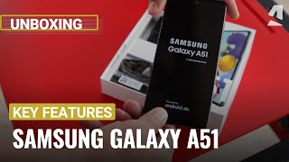 Samsung Galaxy A51 unboxing and key features [upl. by Linis]