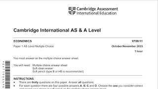 A Level CAIE Economics 970811on23 Q1Q30 Detailed Explanation [upl. by Cherilyn935]