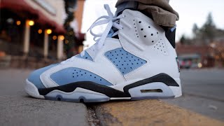 Air Jordan 6 UNC University blue Review On Foot early look [upl. by Wampler]