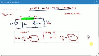 CIRCUITS  NODAL ANALYSIS PROBLEMS 4  SUPER NODE PROBLEM  TAMIL class 26 [upl. by Akcimat]