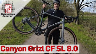 Canyon Grizl CF SL 8 im großen Test So fährt sich das neue Gravelbike mit 45MillimeterReifen [upl. by Britte811]