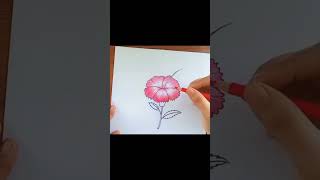 Visit my channel for full flower drawing tutorial❤️❤️❤️drawing art easydrawing flowerart [upl. by Alyel]