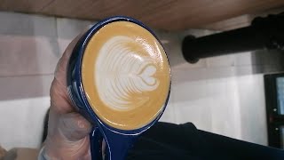 Speciality Coffee Training  Barista art skills  Coffee Latte Art Tutorial rosetta latte art [upl. by Audley]