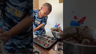 Chocolate Muffins shorts short bake kids fyp trending trendingshorts food [upl. by Elbys29]