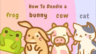 How To Doodle Cute Animals ❥ Doodling your requests [upl. by Darius576]