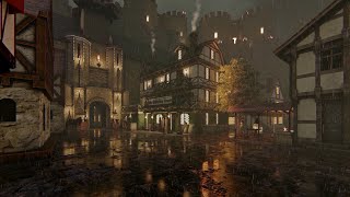 Medieval Ambience  Medieval Castle Rain 8 Hours  Horses Carriage  Relaxation and Sleep [upl. by Ahsienauq98]