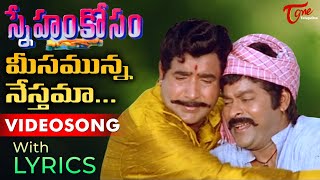 Meesamunna Nesthama Song Lyrics  Sneham Kosam Movie Songs  Chiranjeevi Vijaykumar TeluguOneMusic [upl. by Anide76]