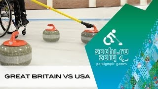 Great Britain v USA  Round robin  Wheelchair curling Sochi 2014 Paralympic Winter Games [upl. by Artkele989]