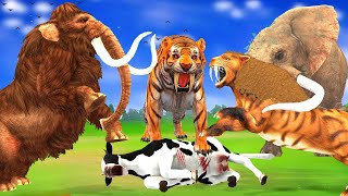 Woolly Mammoth Vs Saber Tooth Tiger Fight Lyuba Baby Mammoth Saber Tooth Cat Vs Mammoth Epic Battle [upl. by Marie]