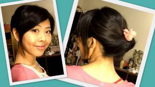 Elegant Updo in 1 Minute Works on both long amp short hair [upl. by Earle]