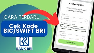 Cara Terbaru Cek Kode BIC  SWIFT BRI [upl. by Briggs]