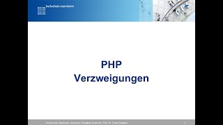 PHP Verzweigungen Schleifen und Funktionen [upl. by Everick]