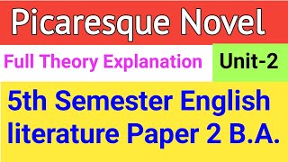 Picaresque Novel l 5th Semester English Literature Paper 2 BA [upl. by Labaw]