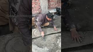 Process of making biggest cement projects Korean handmade tile master short [upl. by Rriocard]