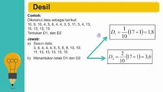 Materi ukuran letak data tunggal dan kelompok yakni kuartil dan desil [upl. by Aidualk]