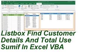 Listbox Display Customer Transaction Details And Total Userform excel Vba [upl. by Adrahs]