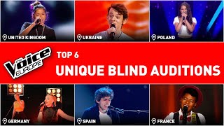 The MOST UNIQUE Blind Auditions in The Voice  TOP 6 [upl. by Shaylyn]