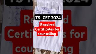 TS ICET 2024 ✨  Required documents for counselling icet councelling tsicet Nizamvlogs05 [upl. by Ovatsug48]