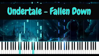 Fallen Down  Undertale  Piano Tutorial Midi  Sheet Music [upl. by Merrel]