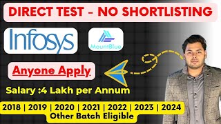 Direct Test Hiring  Infosys hiring 202420232022202120202019 Batch  Mountblue Recruitment [upl. by Naid]