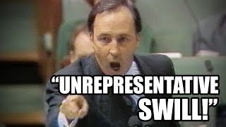 Unrepresentative swill 1989 The collected insults of former PM Paul Keating  ABC News [upl. by Leuqcar]