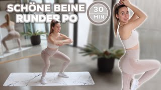 30 Min Intensives Beine amp Po Workout  Muskelaufbau ohnemit Geräte amp ohne Springen  Warm Up [upl. by Anaher]