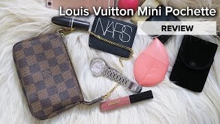 Louis Vuitton Mini Pochette  REVIEW  HOW MUCH DOES IT HOLD [upl. by Nairadas505]