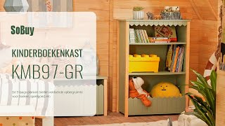 SoBuy Kinderboekenkast丨Kinderboekenplank丨Speelgoedplank丨Opbergkast met 3 planken丨KMB97GR [upl. by Audette]