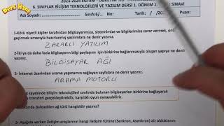 6Sınıf Bilişim Teknolojileri 1Dönem 2Yazılı Soruları  Açık Uçlu Klasik Yazılı [upl. by Waddington890]