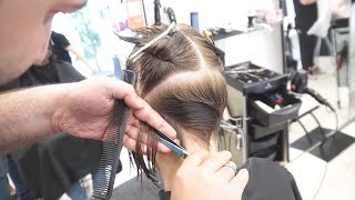 AMAZING HAIRCUT  SHORT UNDERCUT PIXIE BOB  BLONDE HAIR [upl. by Cris]