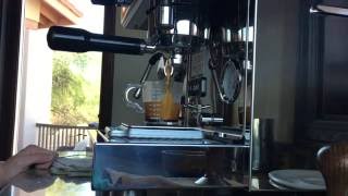 Pulling a shot and steaming milk on Profitec Pro 300 [upl. by Aetnuahs526]