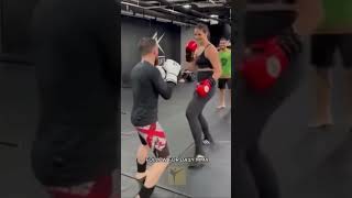 Merab Dvalishvilli sparring 6’4 women’s Kickboxer [upl. by Mmada901]